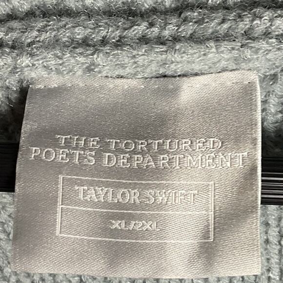 The Tortured Poets Department Taylor Swift Womens Size XL/2XL Gray Cardigan - Picture 7 of 10